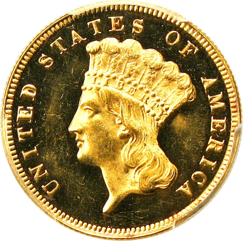 image for: 1876 $3 PCGS Proof 64 DCAM