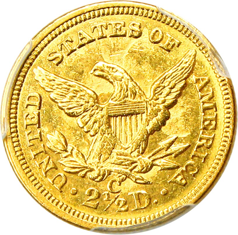 image for: 1858-C $2 1/2 PCGS/CAC MS61