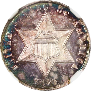 image for: 1870 3cS NGC/CAC Proof 64