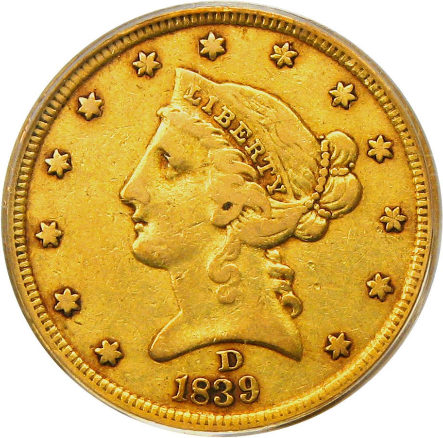 image for: 1839-D $5 PCGS/CAC VF25 (OGH)