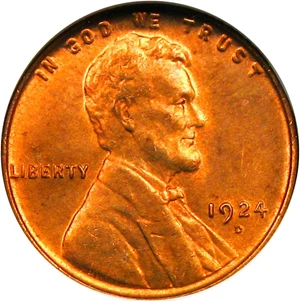 image for: 1924-D 1c NGC/CAC MS64 RB