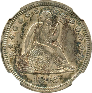 image for: 1846 25c NGC/CAC XF45