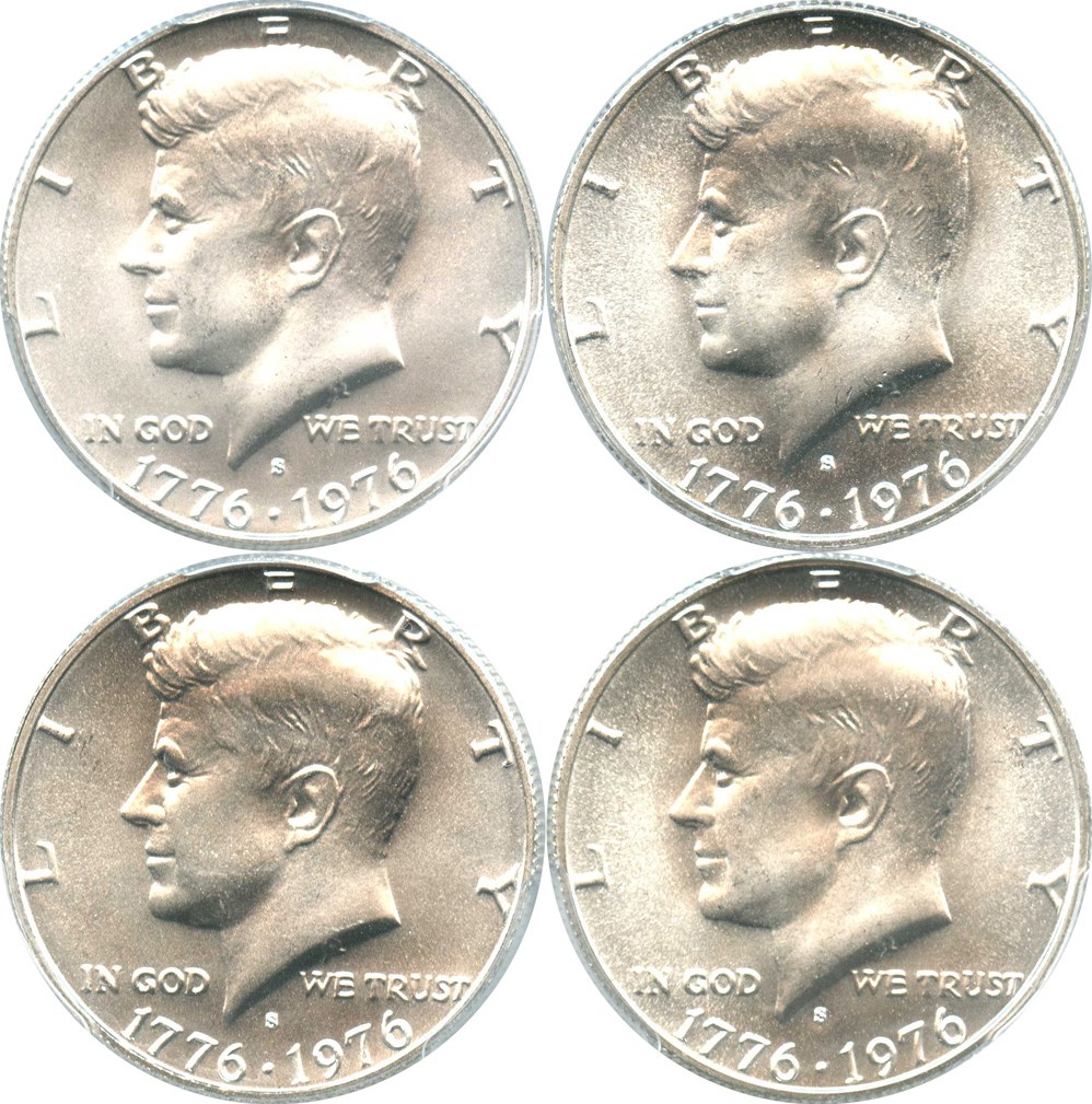 image for: Investor Lot of (4) 1976-S Kennedy 50c: All PCGS MS67 (Silver, 4 Coins Total) - No Reserve!