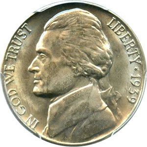 image for: 1939-S 5c PCGS MS66 (Reverse of 1938)