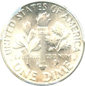 image for: 1950-S 10c PCGS MS67 FB