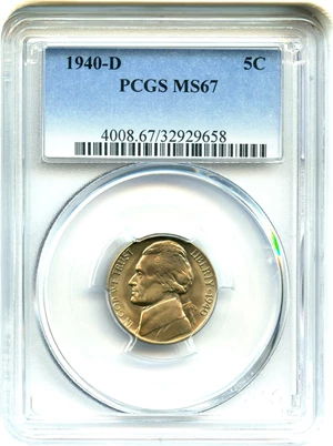 image for: 1940-D 5c PCGS MS67 - No Reserve!
