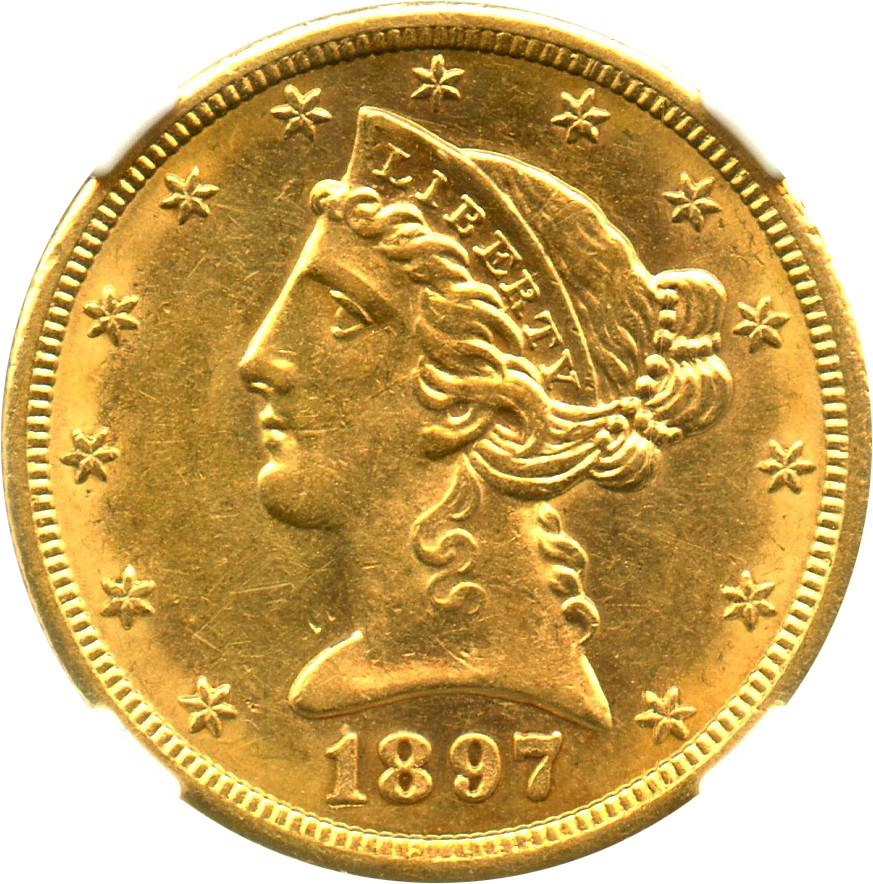 image for: 1897-S $5 NGC AU58