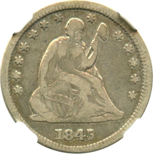 image for: 1845 25c NGC F15