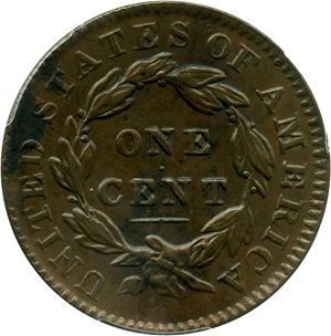 image for: 1835 1c PCGS AU53 BN (Large 8, Stars)