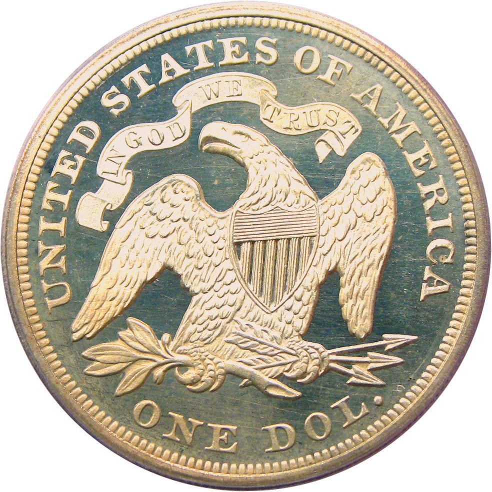 image for: 1866 $1 PCGS Proof 64 CAM (Motto)