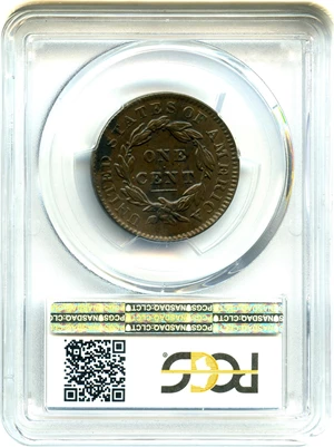 image for: 1835 1c PCGS AU53 BN (Large 8, Stars)