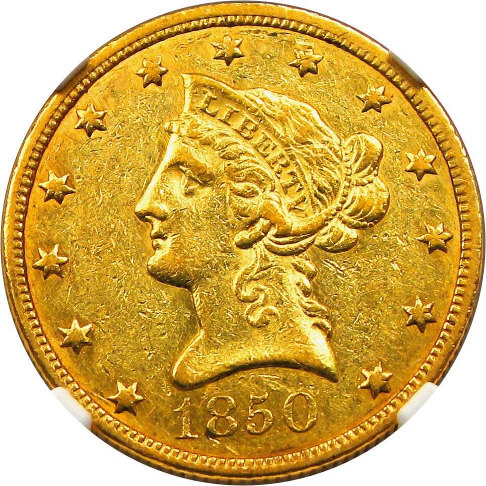 image for: 1850 $10 NGC AU55 (Large Date)