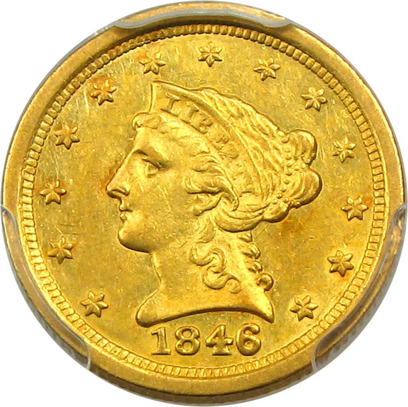 image for: 1846-O $2 1/2 PCGS AU58