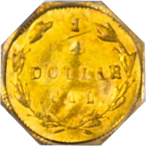 image for: 1856 Cal. Gold 25c NGC MS62 (BG-111)