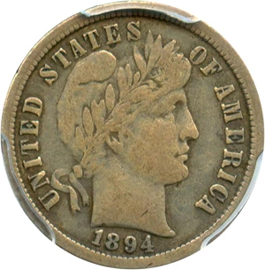 image for: 1894-O 10c PCGS VF25