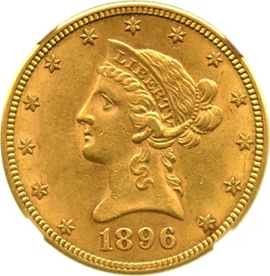 image for: 1896-S $10 NGC AU58 - No Reserve!