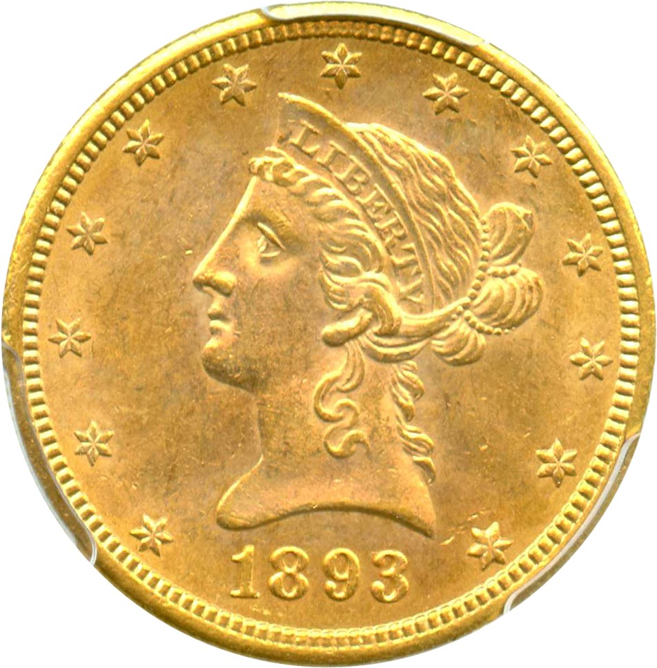 image for: 1893-S $10 PCGS Secure MS63 (Simpson-Hall Collection)
