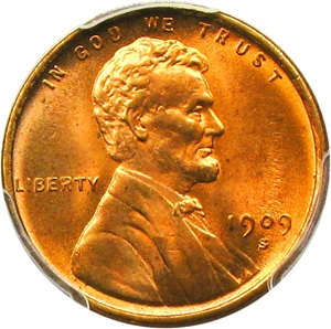 image for: 1909-S/Horiz S Lincoln 1c PCGS MS66 RD