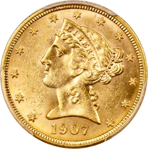 image for: 1907-D $5 PCGS MS62 - No Reserve!