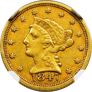 image for: 1847-C $2 1/2 NGC AU50