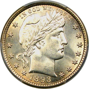 image for: 1893-S 25c PCGS MS65
