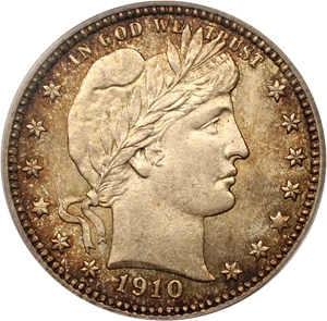 image for: 1910 25c PCGS/CAC MS65