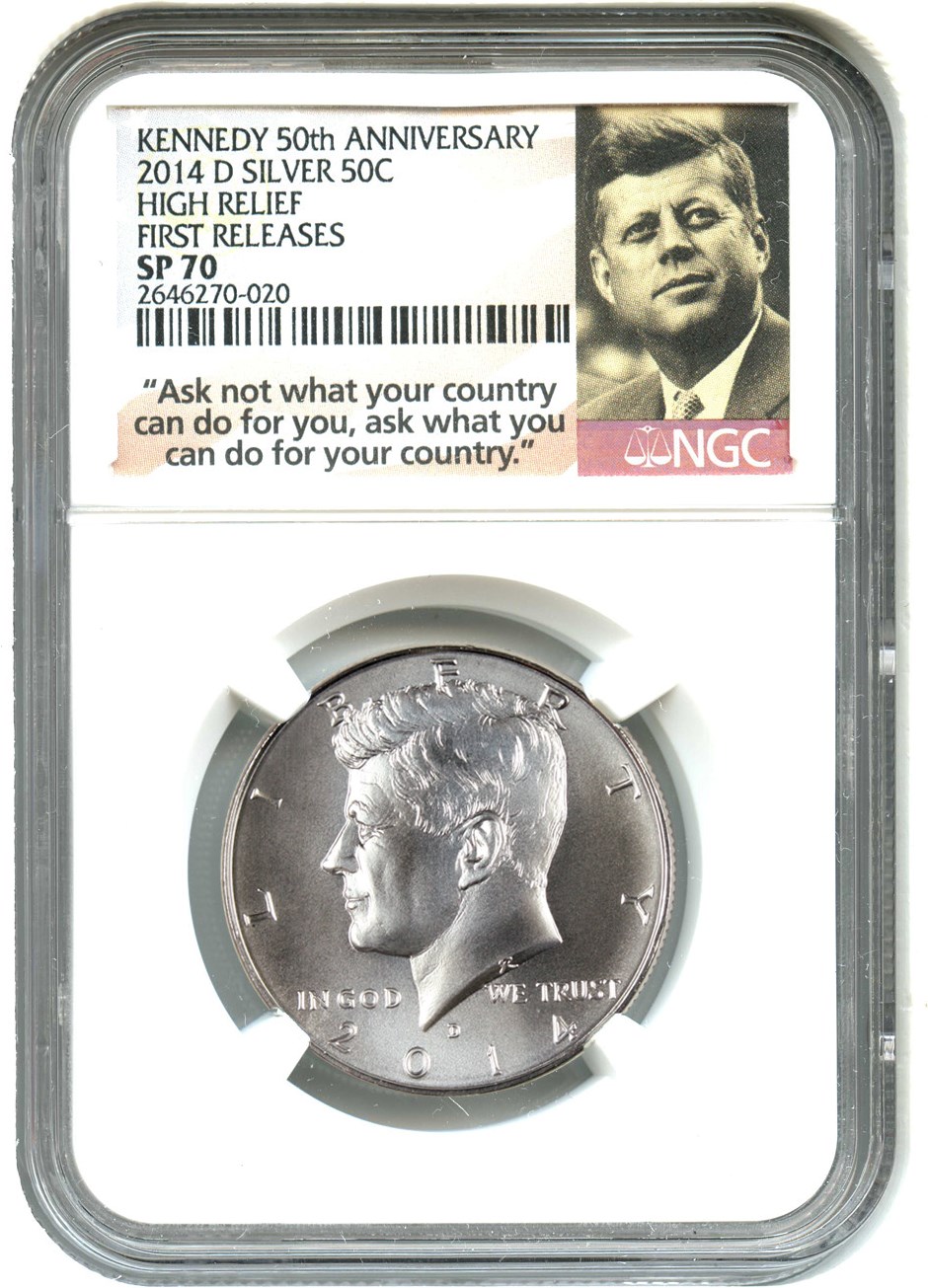 image for: 2014-D Silver 50c NGC SP70 (High Relief, First Releases)