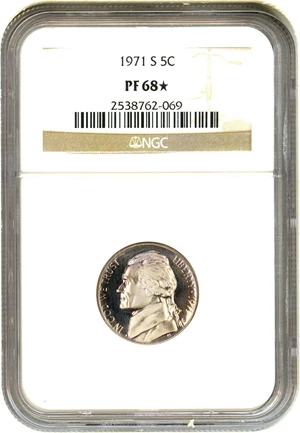 image for: 1971-S 5c NGC Proof 68 (NGC Star) - No Reserve!