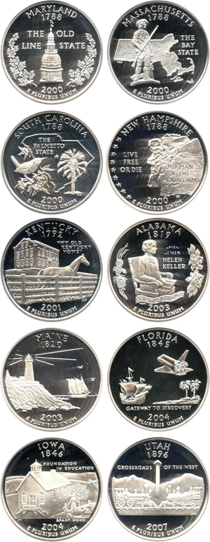 image for: Collector Lot of Washington 25c: All Proof 70 DCAM (Silver, 10 Coins) - No Reserve!