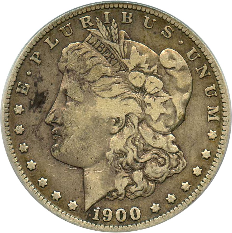 image for: 1900-O/CC $1 PCGS F12 (VAM-8, O/CC)