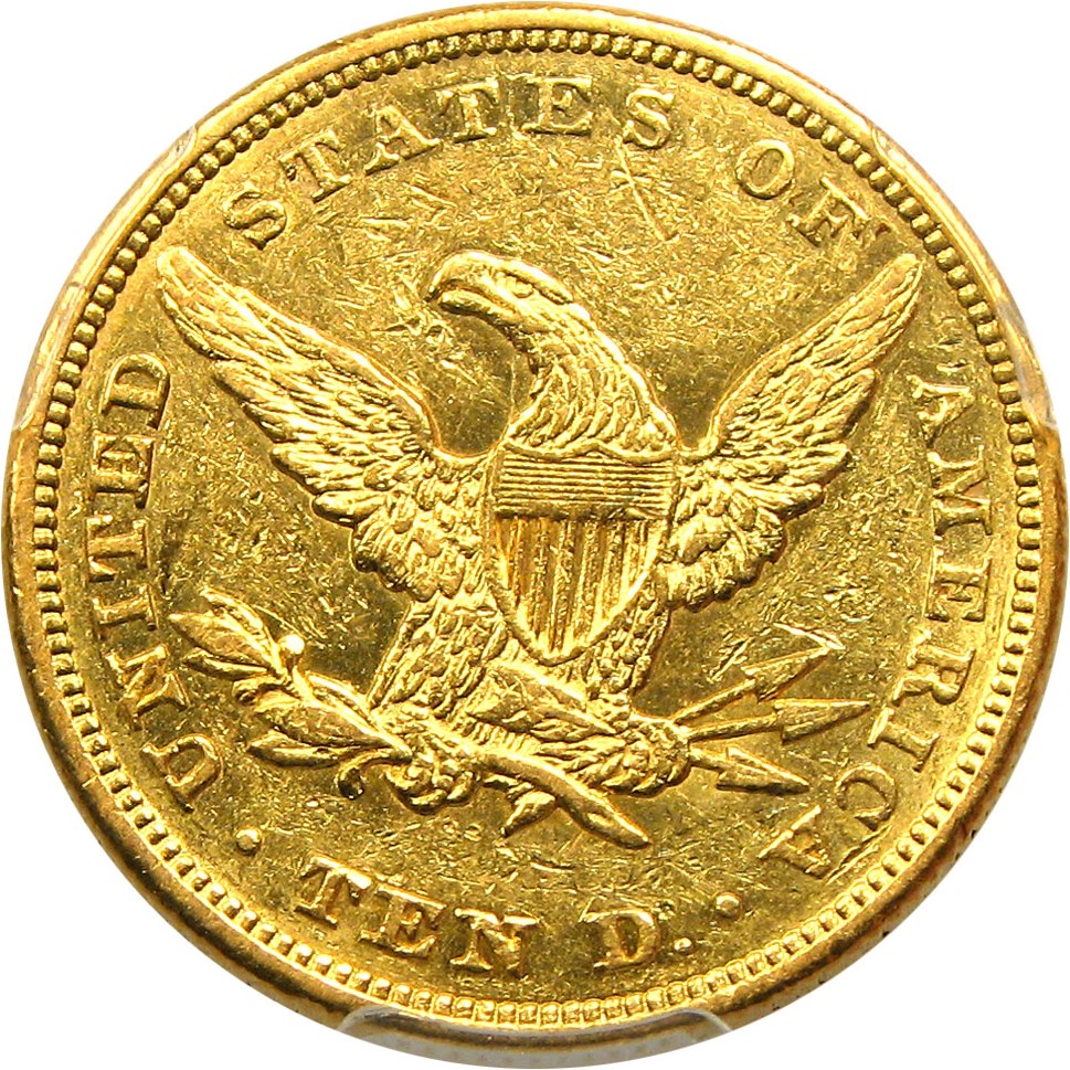 image for: 1846 $10 PCGS AU50