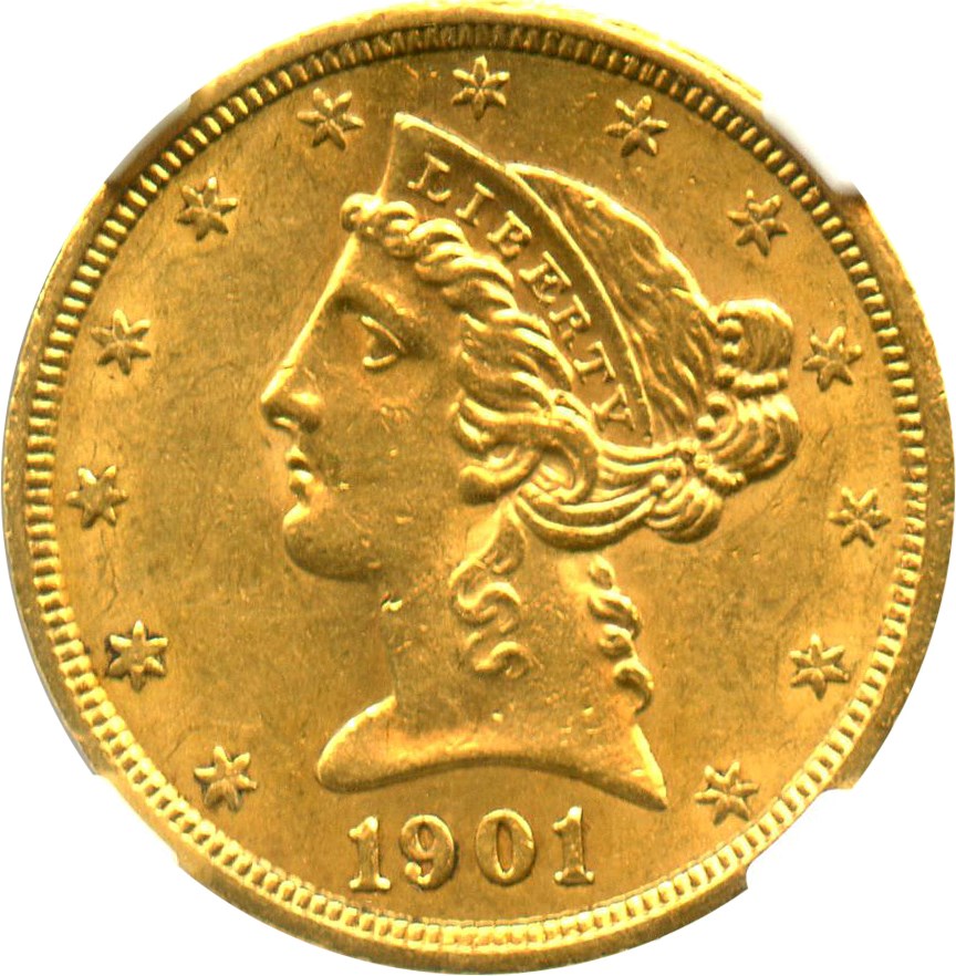 image for: 1901/0-S $5 NGC MS61