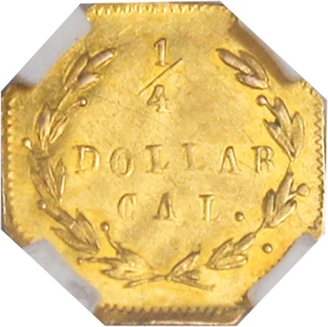 image for: 1871 Cal. Gold 25c NGC AU58 (BG-770)