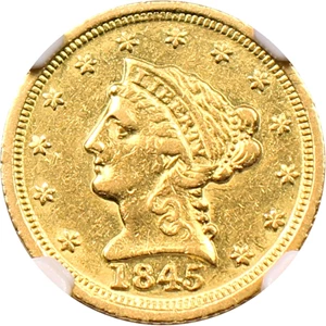 image for: 1845-D $2 1/2 NGC AU53 - Vault Value!