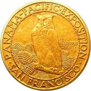 image for: 1915-S Panama-Pacific Round $50 PCGS Secure AU58