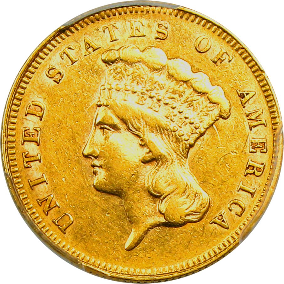 image for: 1863 $3 PCGS AU55