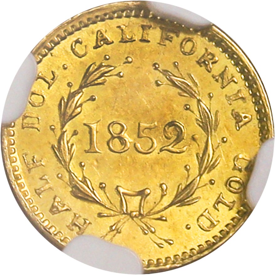 image for: 1852 Cal. Gold 50c NGC MS63 (BG-401)