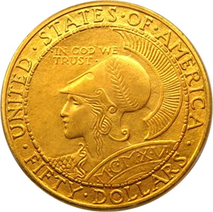image for: 1915-S Panama-Pacific Round $50 PCGS Secure AU58