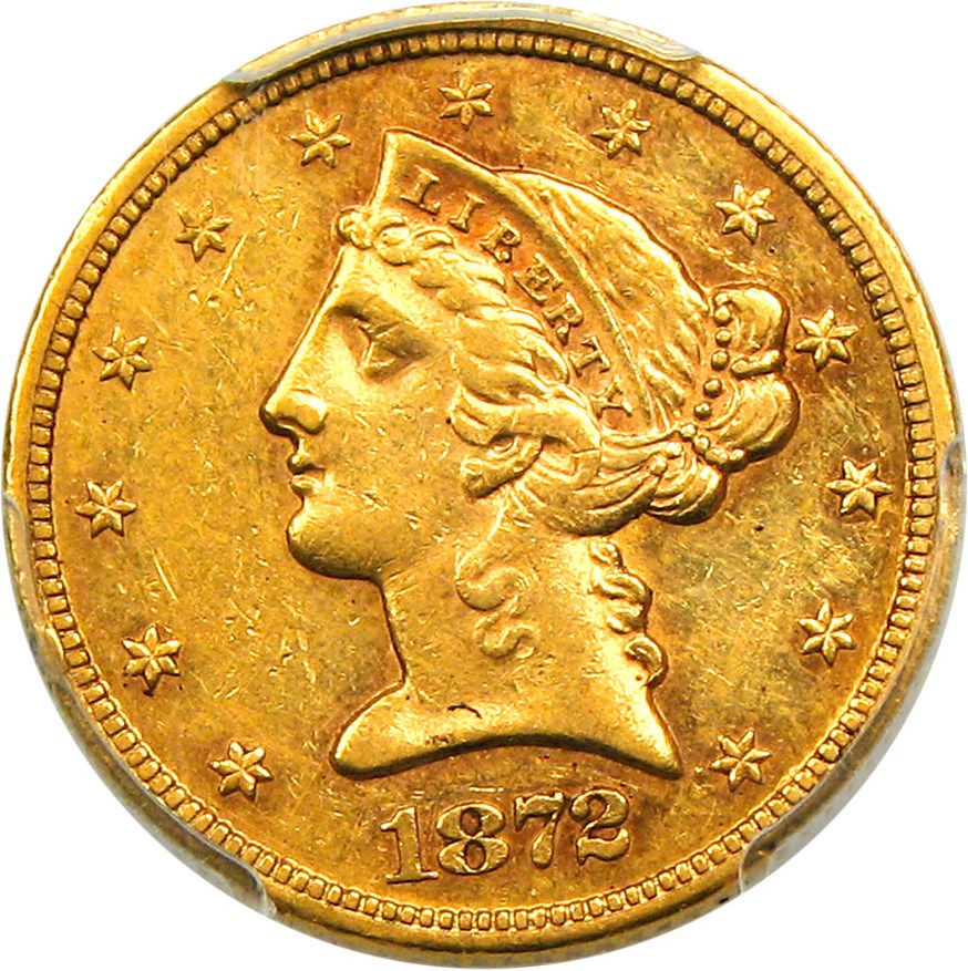 image for: 1872-S $5 PCGS AU55 - Vault Value!