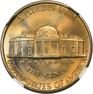 image for: 1939-D 5c NGC MS67 5FS (Reverse of 1938)