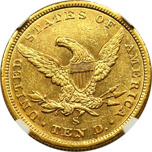 image for: 1856-S $10 NGC AU55