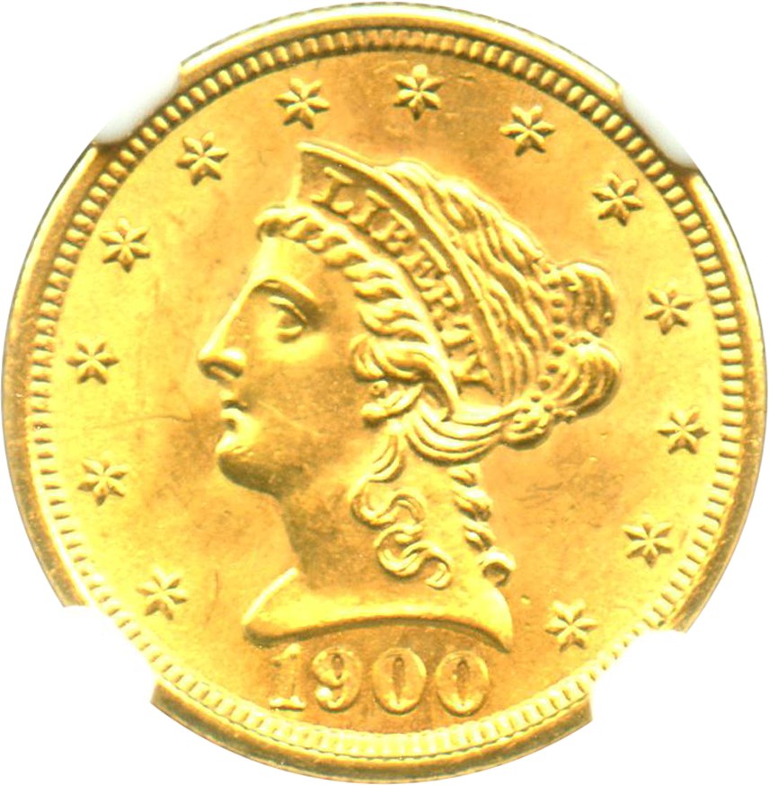 image for: 1900 $2 1/2 NGC MS63 - No Reserve!
