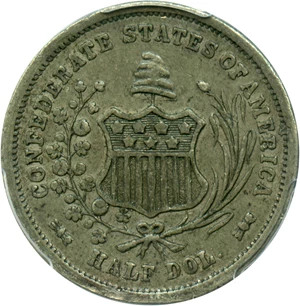image for: 1861 Confederate States of America 50c PCGS/CAC XF45 (Scott Restrike)