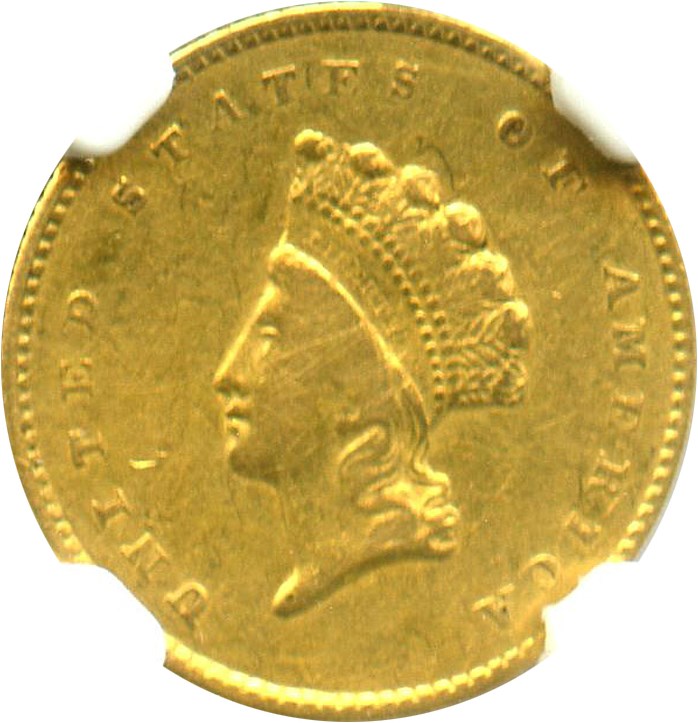 image for: 1855-O G$1 NGC VF30 (Type 2)