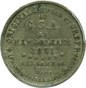 image for: 1861 Confederate States of America 50c PCGS/CAC XF45 (Scott Restrike)