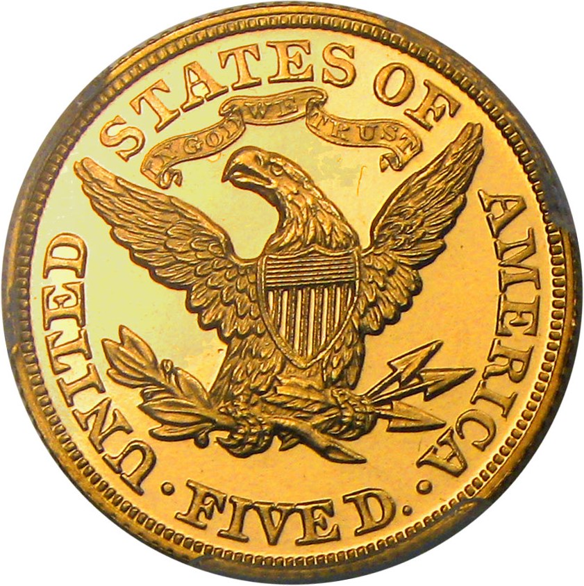 image for: 1870 $5 PCGS/CAC Proof 64 CAM