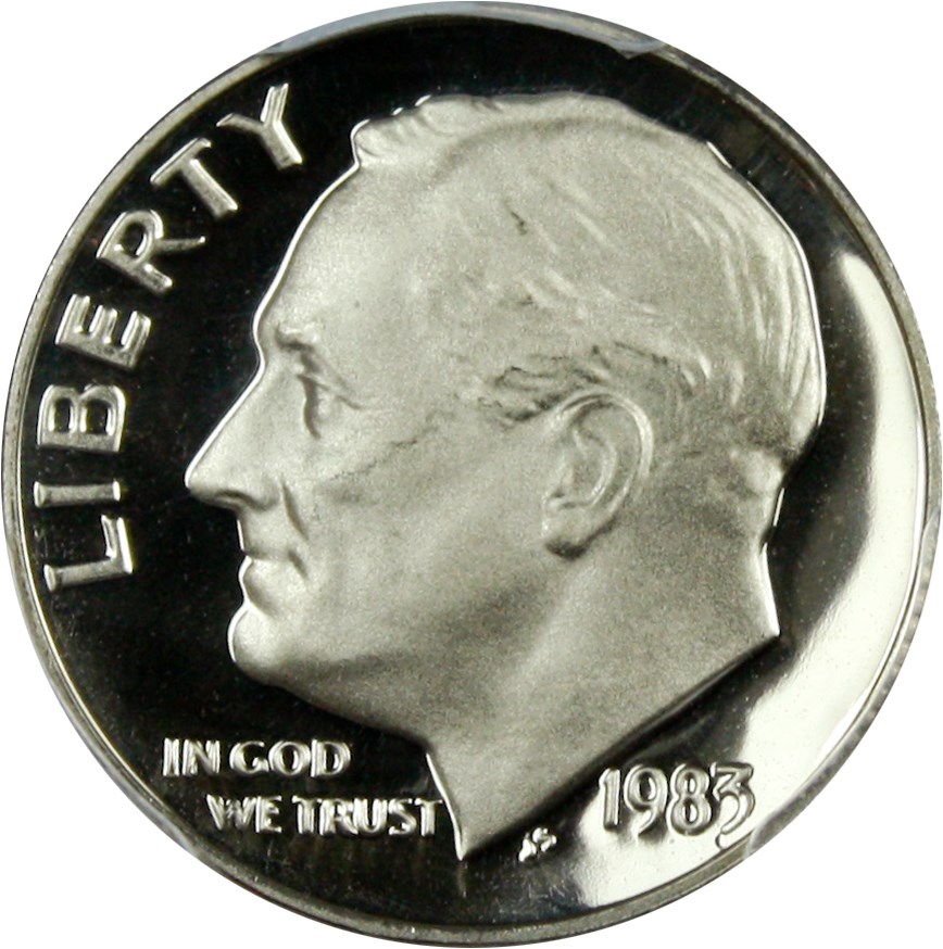 image for: 1983 No S 10c PCGS Proof 69 DCAM