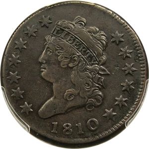 image for: 1810 1c PCGS/CAC VF30