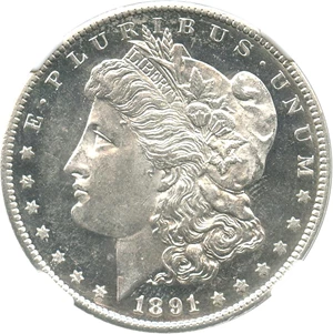 image for: 1891-S $1 NGC MS62 PL