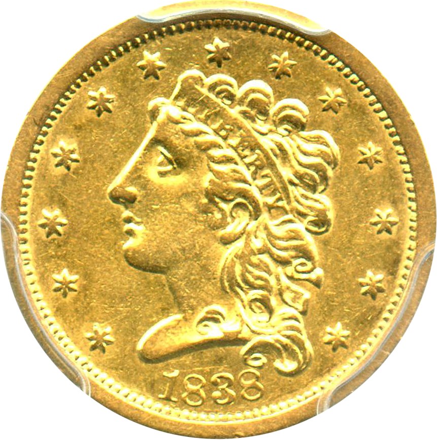 image for: 1838 $2 1/2 PCGS AU50